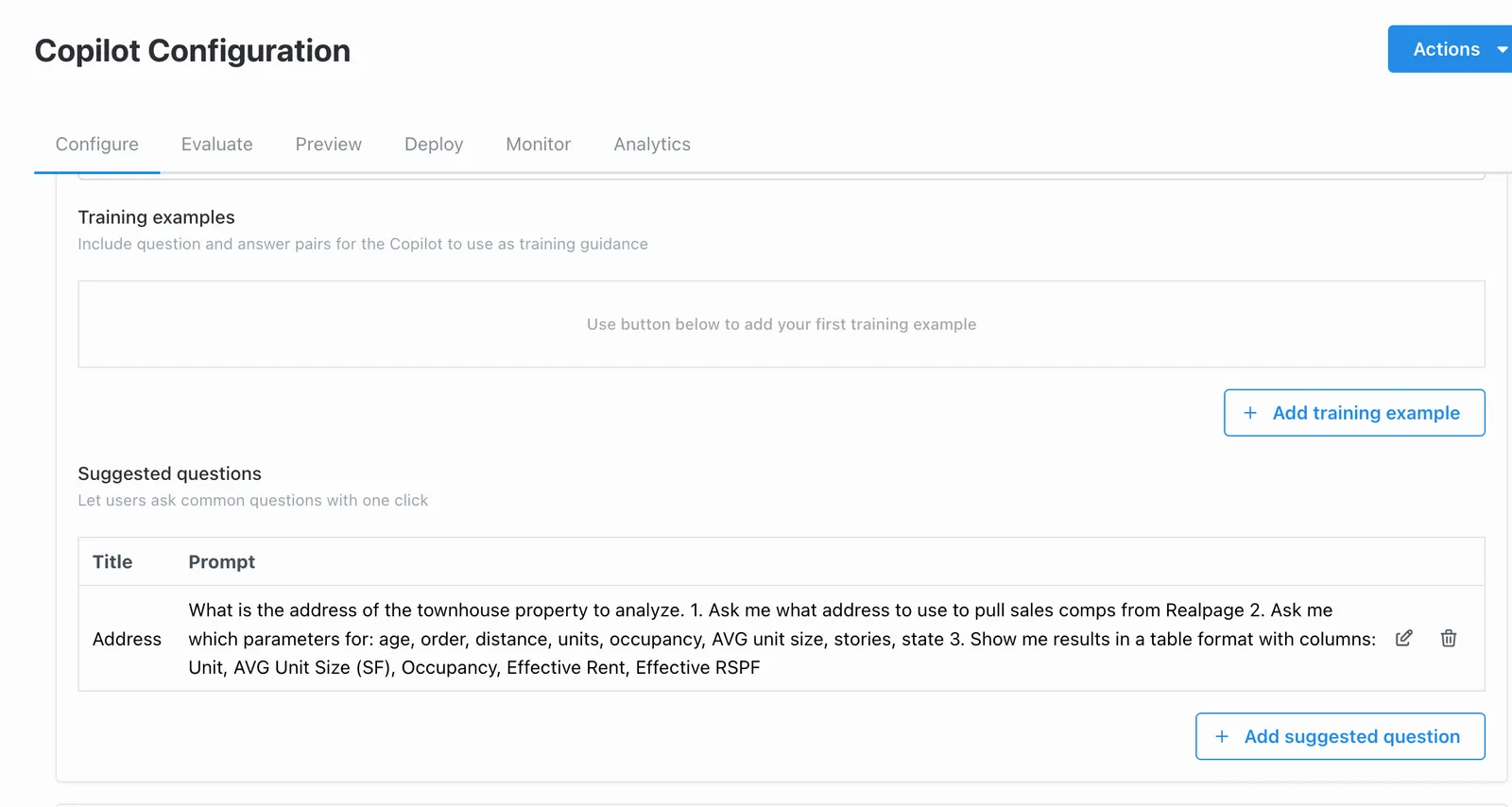 Suggested Questions feature in the Agent configuration tab