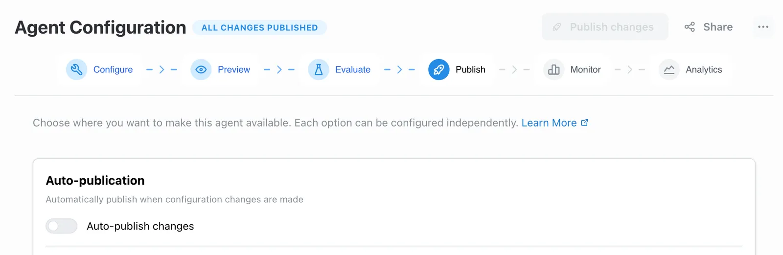Auto-publish toggle